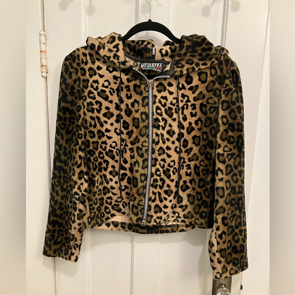 VINTAGE LIP SERVICE CHEETAH ZIP UP